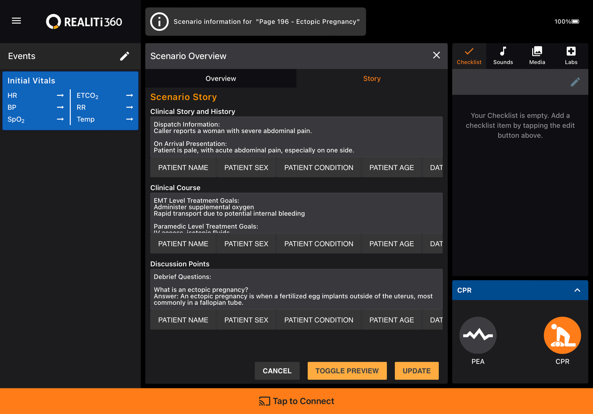 100 patient scenarios "Done For You" iSimulate REALITi 360 Integration *No Book*