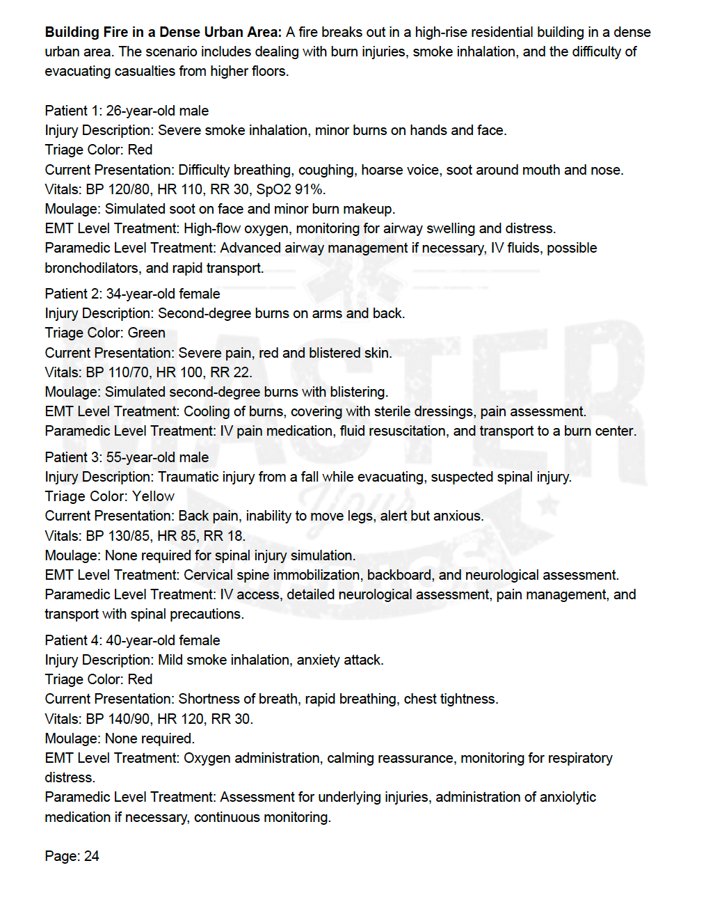 25 Mass Casualty Scenarios: Real-Event Based Training for Emergency Responders (Physical Book)